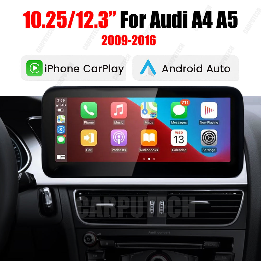 10.25"/12.3" Linux Car Multimedia Touch Screen for Audi A4 / S4 / A5 / S5 / (2009–2016)