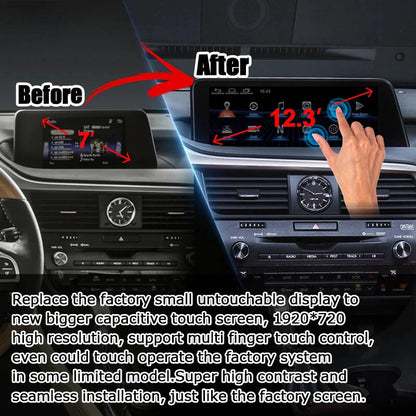 12.3 Inches for Lexus RX RX350 RX450h RX200t 2016-2021 Car Radio Multimedia Player Wireless CarPlay Android Auto Upgrade Android Touch Screen