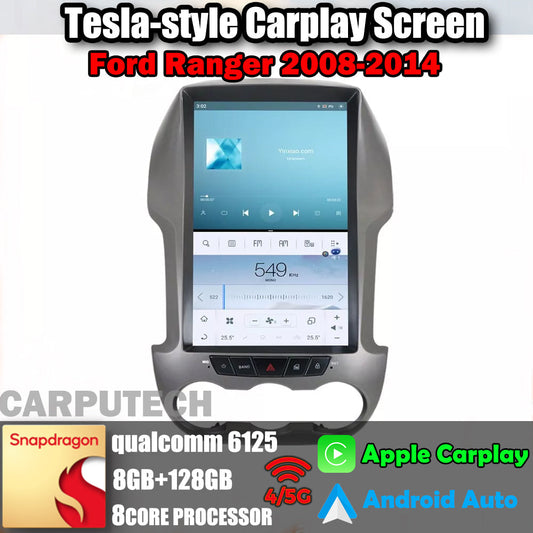12.1" For Ford Ranger 2008-2014 Car Radio Headunit Stereo Carplay Upgrade Tesla Style Screen Android Auto GPS Navigation Multimedia Player