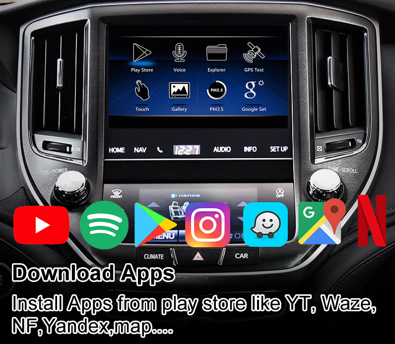 Carputech Wireless Apple Carplay / Android Video interface Module for Toyota Crown 2013-2021 AWS210 215 204 with YT, NF,Google play LX570 GX460