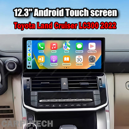 12.3'' For Toyota Land Cruiser LC300 2022 Infotainment Navigation System Car Multimedia Touch Screen Head Unit Android14 Car Radio GPS