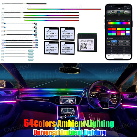 64 Colors Dynamic Symphony Universal Ambient Lighting Car Interior LED Atmosphere Lighting