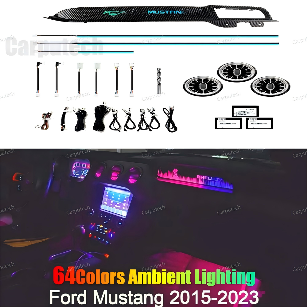 Upgrade Symphony LED Car Interior Ambient Lighting for Ford Mustang 2015-2023 Decoration Accessories