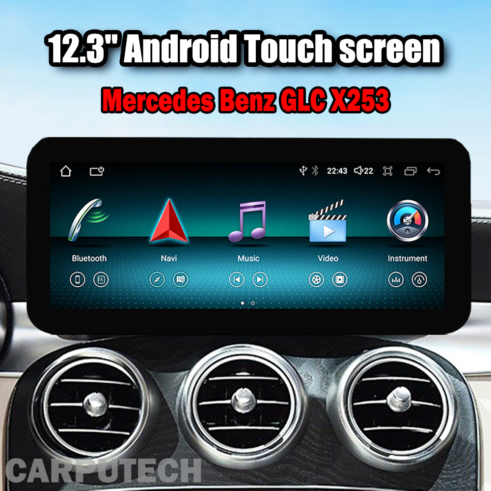 12.3 inch For Mercedes Benz GLC X253 Infotainment Navigation System Car Multimedia Touch Screen Head Unit Android Car Radio GPS