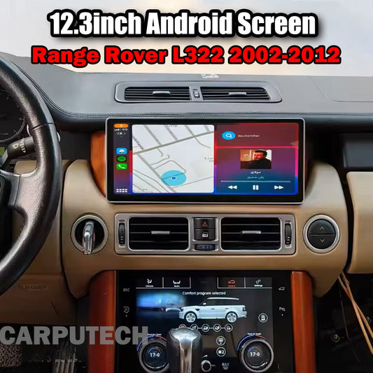 12.3" screen For Range Rover V8 L322 2002-2012 Android Car Radio Multimedia Player GPS Navigated Carplay Auto Land Rover