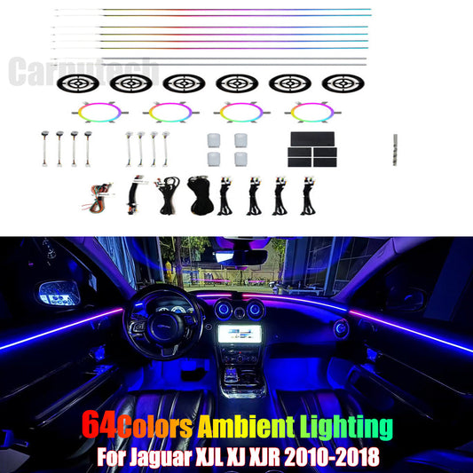For Jaguar XJL XJ XJR 2010-2018 Symphony Car Interior Ambient Lighting 64 Color Trim Decoration Accessories