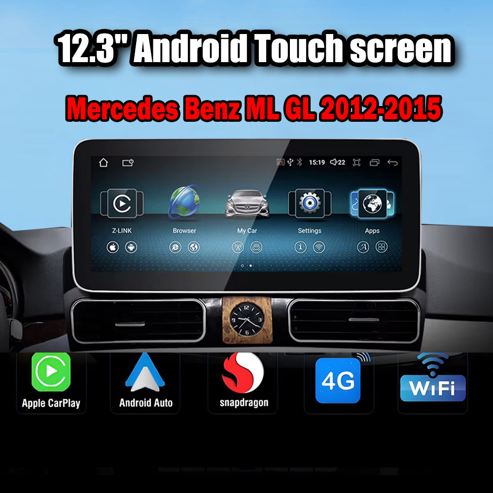 12.3 inch For Mercedes Benz ML GL 2012-2015 Infotainment Navigation System Car Multimedia Touch Screen Head Unit Android Car Radio GPS