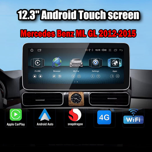 12.3 inch For Mercedes Benz ML GL 2012-2015 Infotainment Navigation System Car Multimedia Touch Screen Head Unit Android Car Radio GPS
