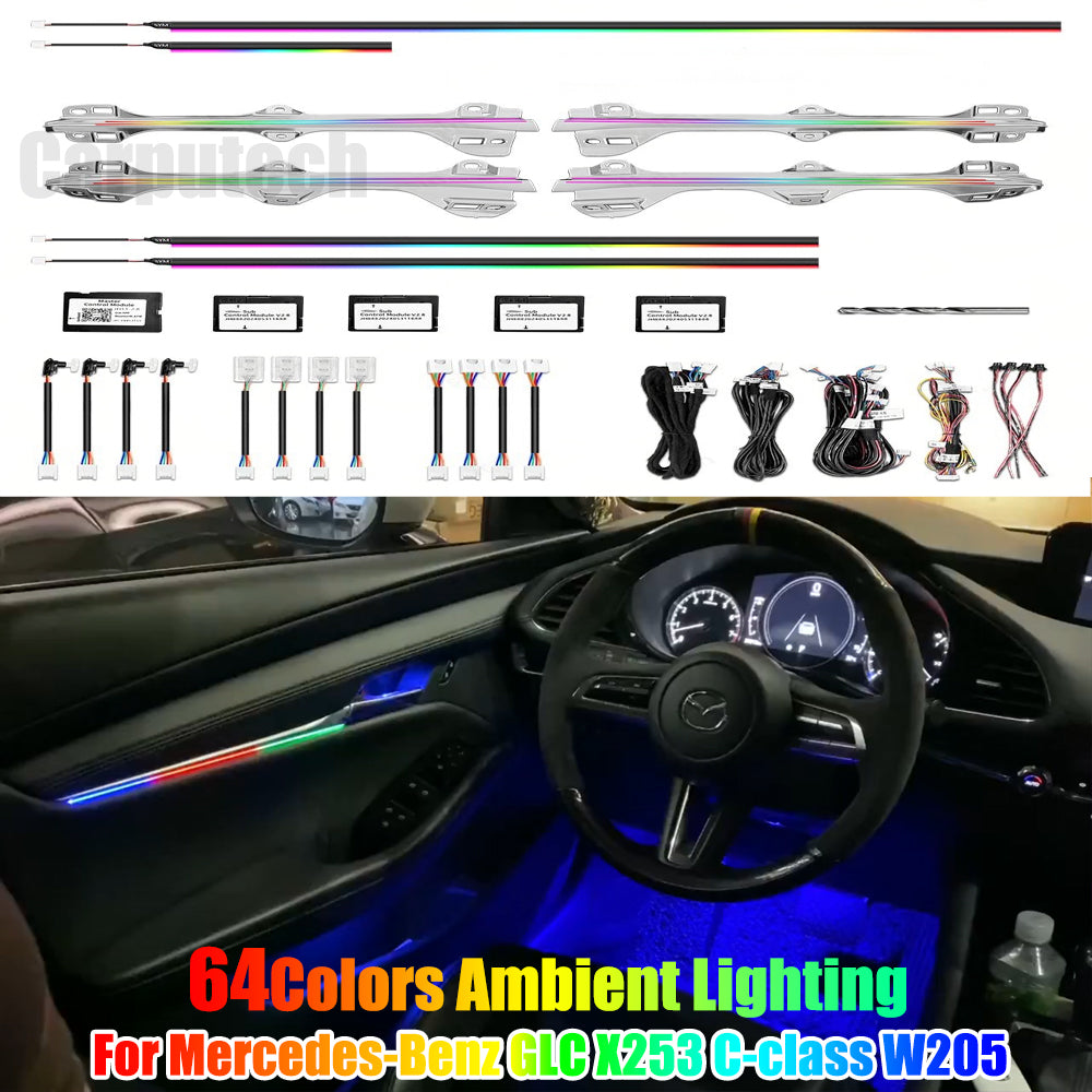 Upgrade 64 Colors Symphony Led Car Interior Ambient Lighting for Mazda 3 Axela 2020-2023 Atmosphere Strip Accessories