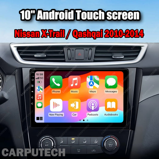 For Nissan X-Trail / Qashqai 2010-2014 GTR Infotainment Navigation System Car Multimedia Touch Screen Head Unit Android14 Car Radio GPS