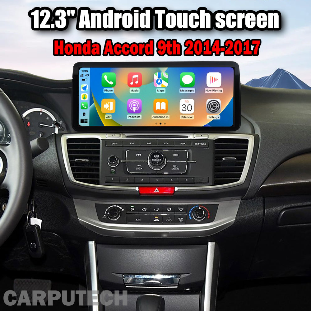 12.3 inch For Honda Accord 9th 2014-2017 Infotainment Navigation System Car Multimedia Touch Screen Head Unit Android 14 Car Radio GPS