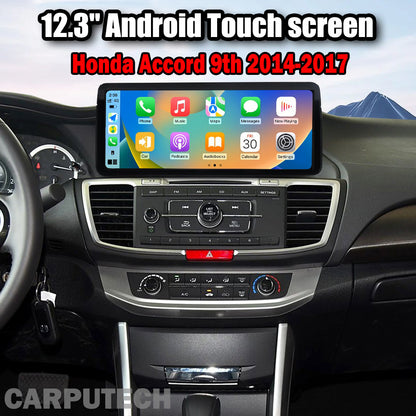 12.3 inch For Honda Accord 9th 2014-2017 Infotainment Navigation System Car Multimedia Touch Screen Head Unit Android 14 Car Radio GPS