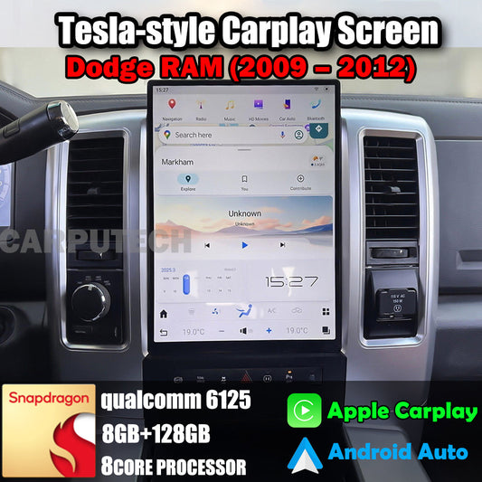 13.8" Qualcomm For Dodge RAM 1500 2500 3500 2009-2012 Car Radio Infotainment Navigation System Tesla Style Screen Head Unit GPS Multimedia Player