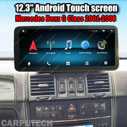 12.3'' For Mercedes Benz G Class W463 W461 W467 G500 G550 2001-2008 Android Screen Infotainment Navigation System Car Multimedia Touch Screen Head Unit Car Radio GPS