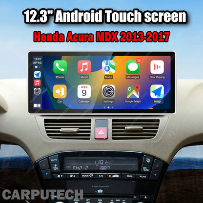 12.3 inch For Honda Acura MDX 2013-2017 Infotainment Navigation System Car Multimedia Touch Screen Head Unit Android14 Car Radio GPS