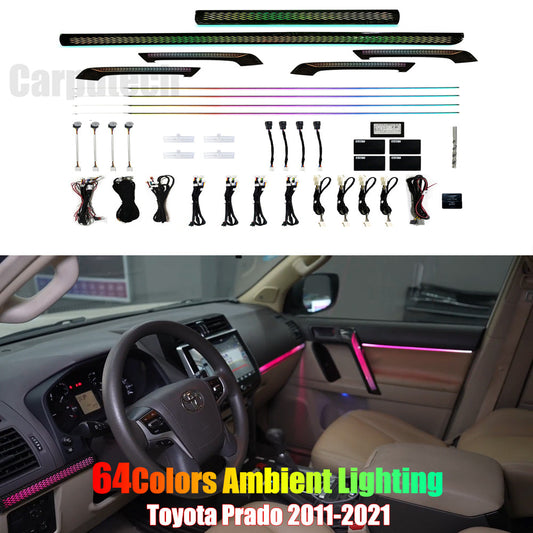 For Toyota Prado 2011-2021 64 Color Symphony Car Interior Ambient Lighting Trim Decoration Accessories