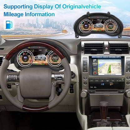 For Lexus GX400 GX460 2009-2020 12.3" LCD Digital Dashboard Cluster Car Panel Speedometer Virtual Cockpit