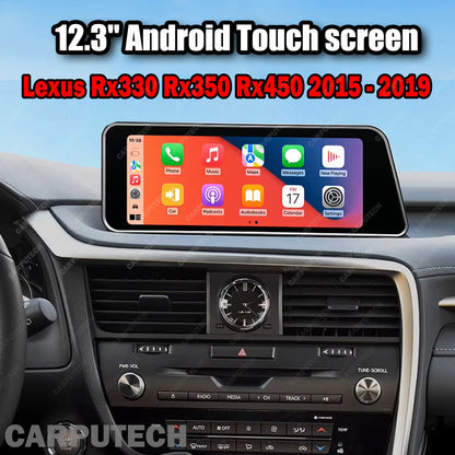 12.3'' For Lexus Rx330 Rx350 Rx450 2015 - 2019 Infotainment Navigation System Car Multimedia Touch Screen Head Unit Android14 Car Radio GPS