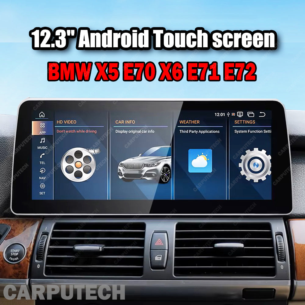 12.3 inch For BMW X5 E70 X6 E71 E72 Infotainment Navigation System Car Multimedia Touch Screen Head Unit Android Car Radio GPS