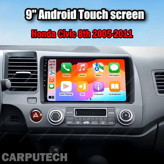 For Honda Civic 8th 2005-2011 Infotainment Navigation System Car Multimedia Touch Screen Head Unit Android14 Car Radio GPS