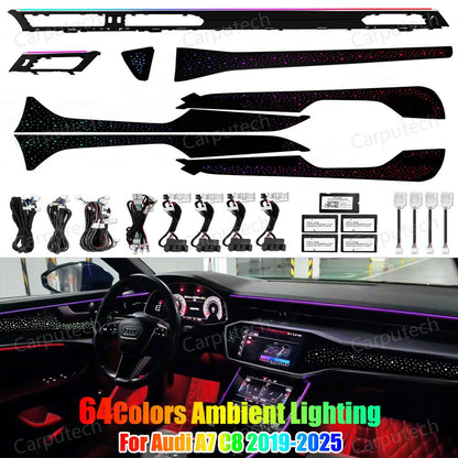 Upgrade Symphony LED Car Interior Ambient Lighting for Audi A7 C8 2019-2025 Decoration Accessories