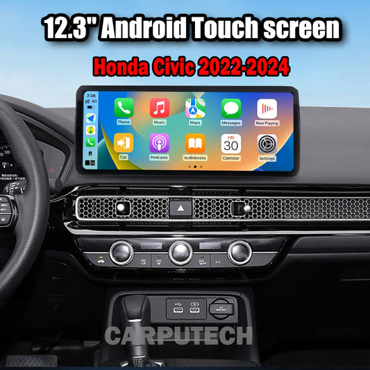12.3 inch For Honda Civic 2022-2024 Infotainment Navigation System Car Multimedia Touch Screen Head Unit Android Car Radio GPS