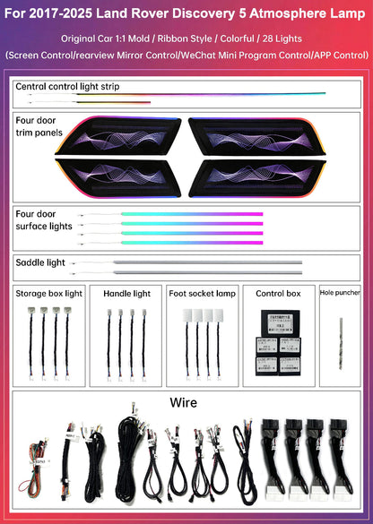 Upgrade Symphony LED Car Interior Ambient Lighting for Land Rover Discovery 5 2017-2025 Decoration Accessories