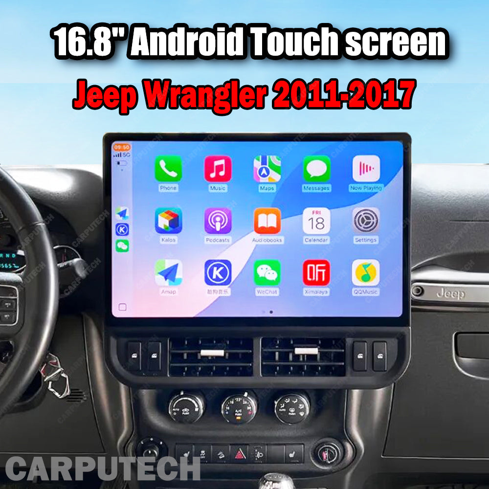 16.8'' For Jeep Wrangler 2011-2017 Infotainment Navigation System Car Multimedia Touch Screen Head Unit Android Car Radio GPS
