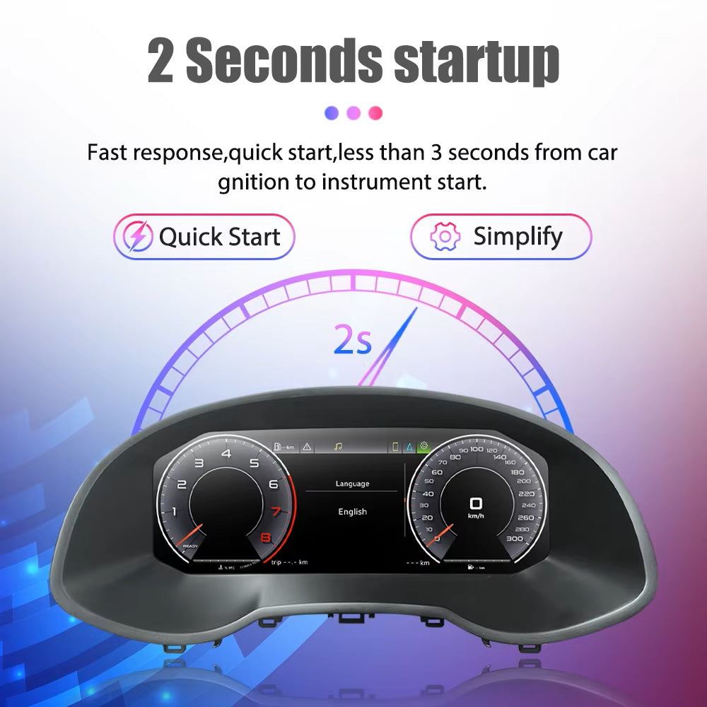 12.3" LCD Digital Dashboard Cluster For Audi Q3 2012-2018 Car Panel Speedometer Virtual Cockpit