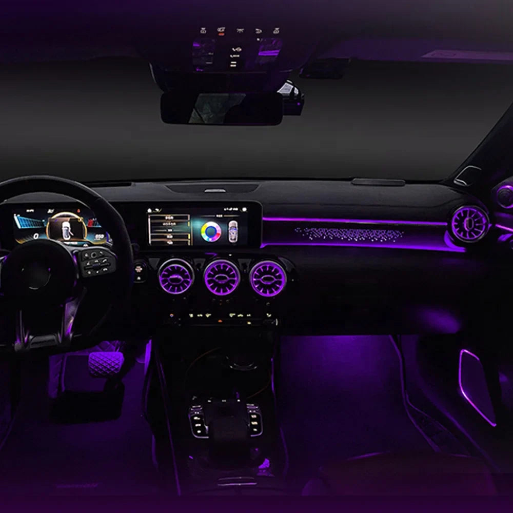 64 Colors Ambient Light For Mercedes Benz A-class W177 / CLA W118 / B-class W247 2019-2025 LED Car Neon Lamp Automotive Interior Decoration