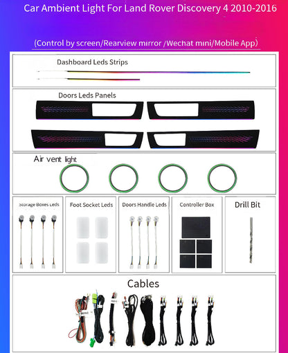 Upgrade Symphony LED Car Interior Ambient Lighting for Land Rover Discovery 4 2010-2016 Decoration Accessories