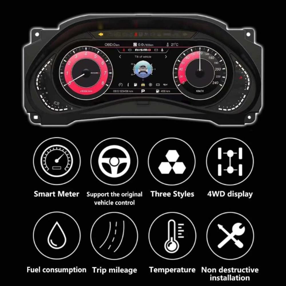 For Nissan Patrol Armada Y62 2010-2023 12.3" LCD Digital Dashboard Cluster Car Panel Speedometer Virtual Cockpit