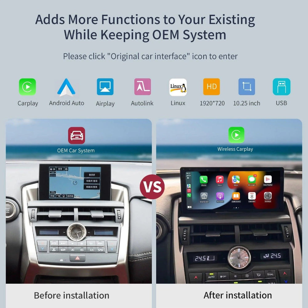 12.3 inch For Lexus NX 2014-2021 Linux Infotainment Navigation System Car Multimedia Touch Screen Head Unit Car Radio GPS