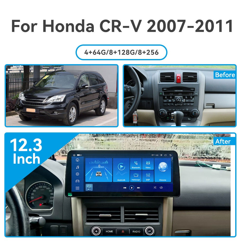 12.3 inch For Honda CR-V 2007-2011 Infotainment Navigation System Car Multimedia Touch Screen Head Unit Android Car Radio GPS