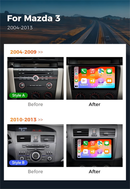 For Mazda 3 2004-2014 Infotainment Navigation System Car Multimedia Touch Screen Head Unit Android14 Car Radio GPS