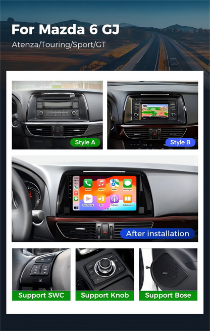 For Mazda 6 / Atenza / Touring / Sport / GT 2014-2016 Infotainment Navigation System Car Multimedia Touch Screen Head Unit Android14 Car Radio GPS