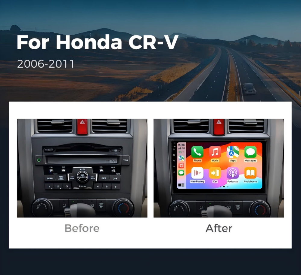 For Honda CRV 2007-2011 Infotainment Navigation System Car Multimedia Touch Screen Head Unit Android14 Car Radio GPS