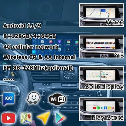 12.3 Inches for Lexus RX RX350 RX450h RX200t 2016-2021 Car Radio Multimedia Player Wireless CarPlay Android Auto Upgrade Android Touch Screen