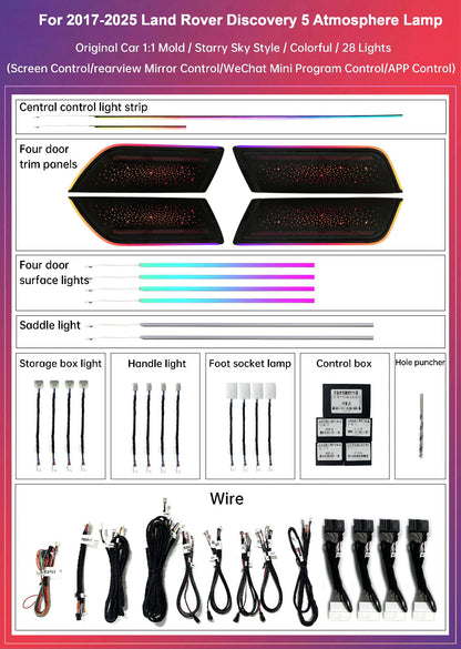 Upgrade Symphony LED Car Interior Ambient Lighting for Land Rover Discovery 5 2017-2025 Decoration Accessories