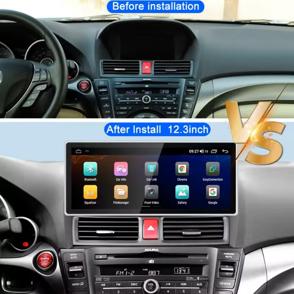 12.3 inch For Honda Acura TL 2009-2014 Infotainment Navigation System Car Multimedia Touch Screen Head Unit Android14 Car Radio GPS
