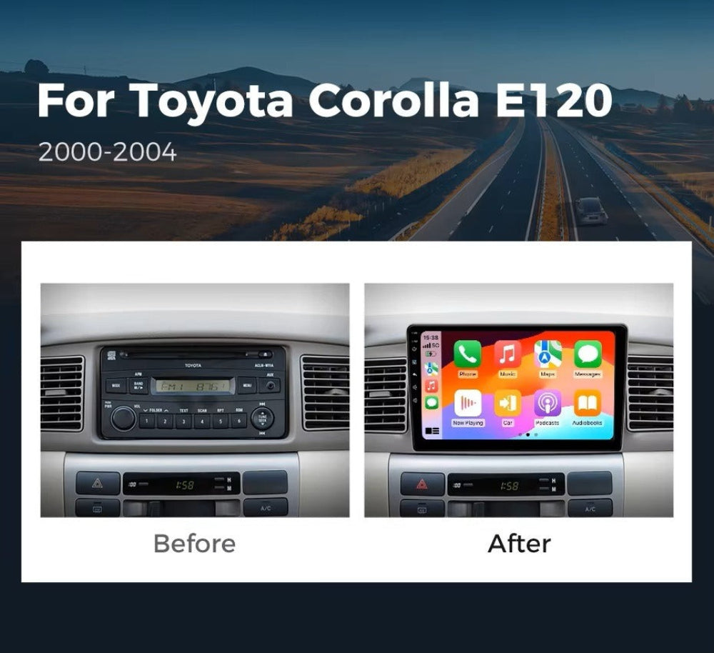For Toyota Corolla 2000-2004 Infotainment Navigation System Car Multimedia Touch Screen Head Unit Android14 Car Radio GPS