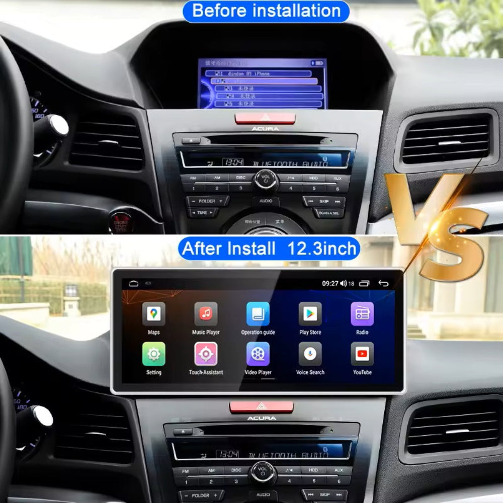 12.3 inch For Honda Acura ILX 2013-2015 Infotainment Navigation System Car Multimedia Touch Screen Head Unit Android14 Car Radio GPS
