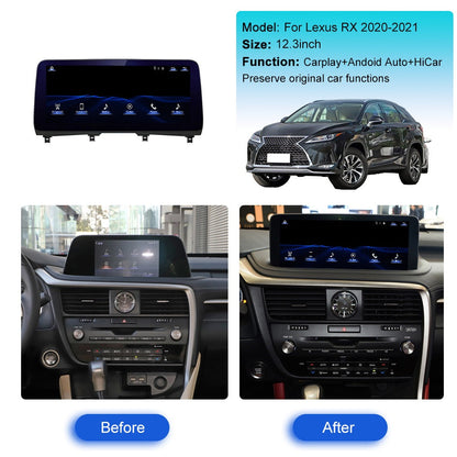12.3 inch For Lexus RX 2020-2021 Linux Infotainment Navigation System Car Multimedia Touch Screen Head Unit Car Radio GPS