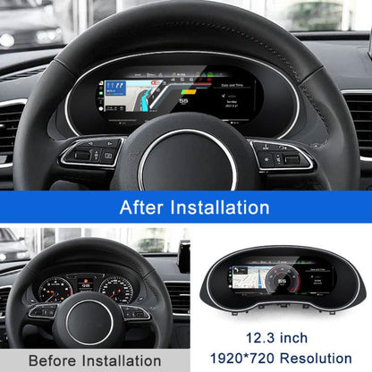12.3" LCD Digital Dashboard Cluster For Audi Q3 2012-2018 Car Panel Speedometer Virtual Cockpit