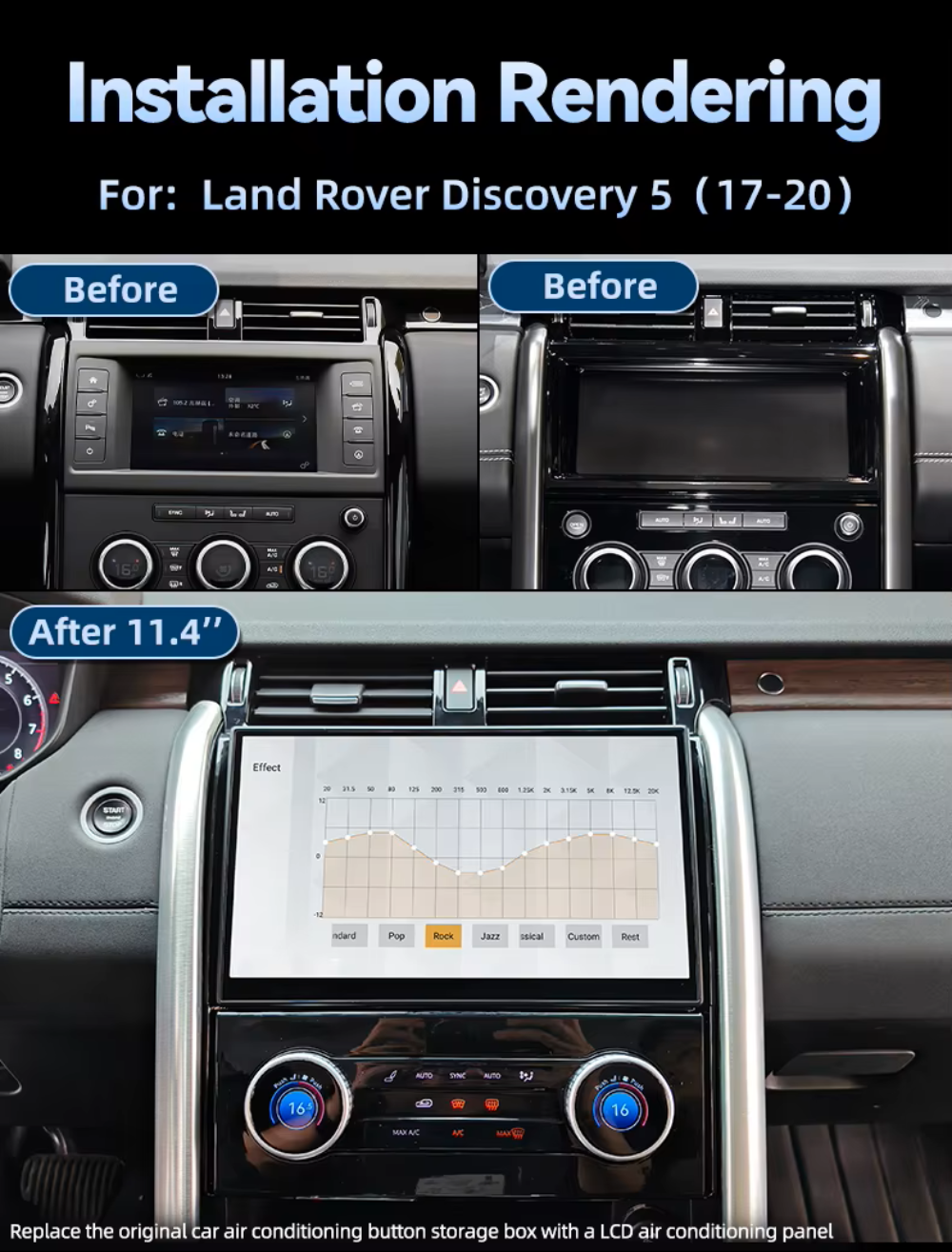 11.4'' For Land Rover Discovery 5 2017-2020 Android Screen  Infotainment Navigation System Car Multimedia Touch Screen Head Unit Car Radio