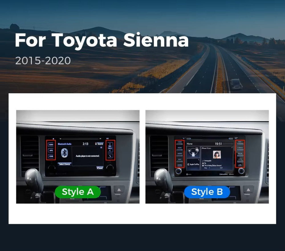 For Toyota Sienna 2015-2020 Infotainment Navigation System Car Multimedia Touch Screen Head Unit Android14 Car Radio GPS