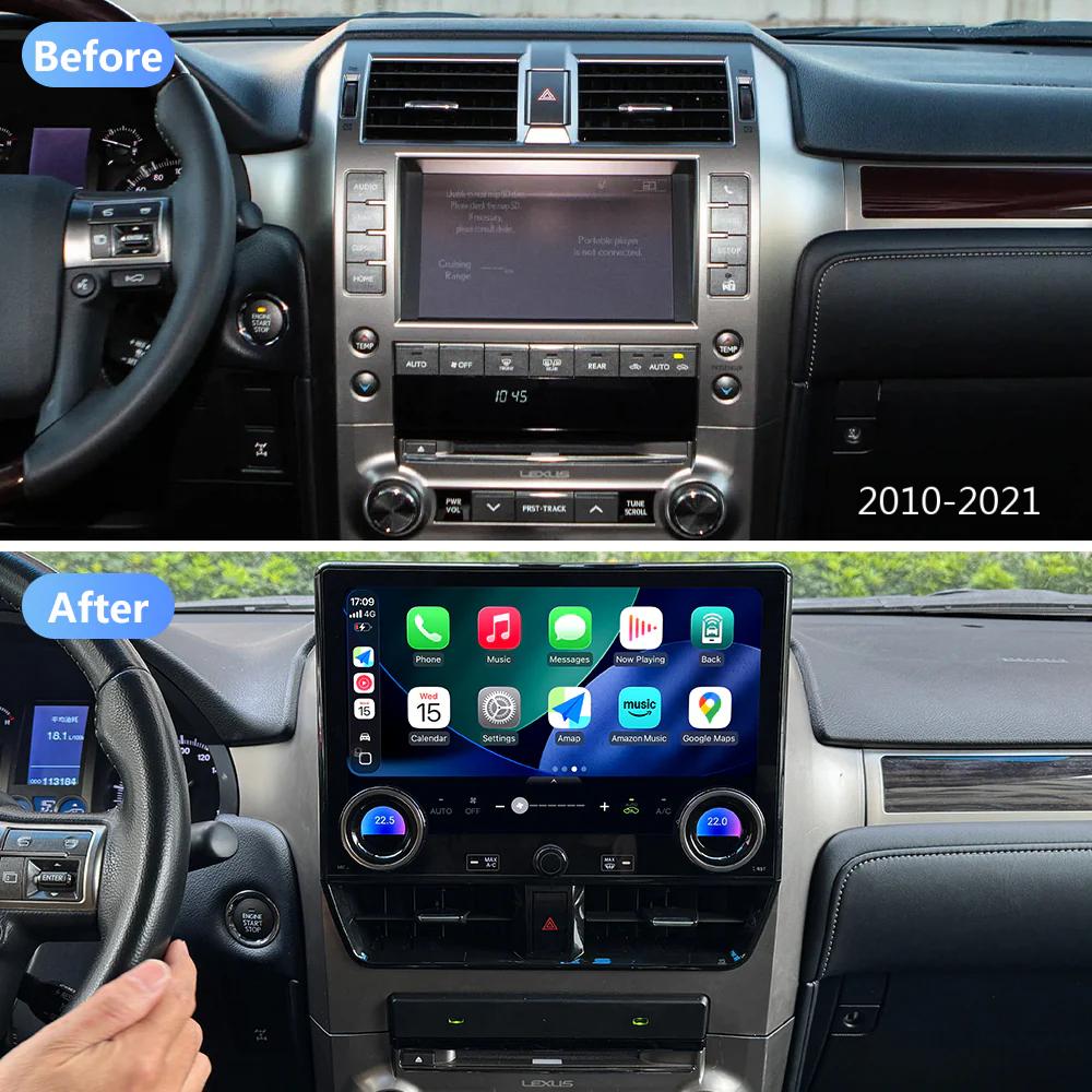 13.3'' For LEXUS GX400 / GX460 2010-2021 Android Screen UPGRADE to GX550 2024 Infotainment Navigation System Car Multimedia Touch Screen Head Unit Car Radio GPS