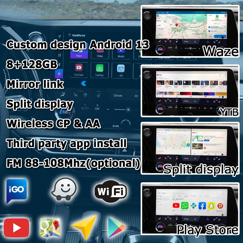 Lexus RX Android13 base Navigation Video Interface box Apple CarPlay & Android Auto Upgrade Module