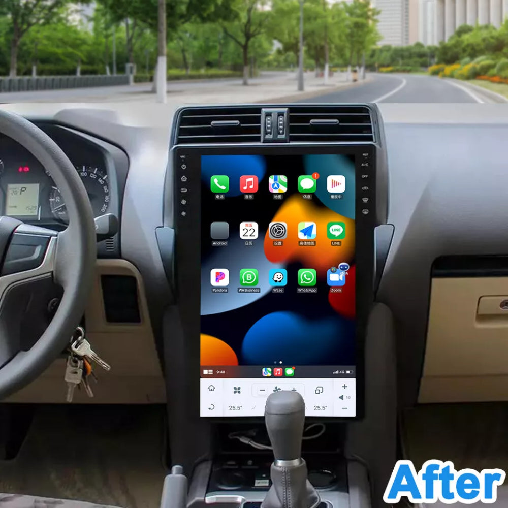 16" For Toyota Prado 2018 2019 Car Radio Headunit Stereo Carplay Upgrade Tesla Style Screen Android Auto GPS Navigation Multimedia Player