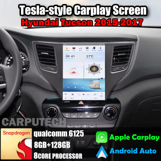 10.4" For Hyundai Tucson 2015-2017 Car Radio Headunit Stereo Carplay Upgrade Tesla Style Screen Android Auto GPS Navigation Multimedia Player